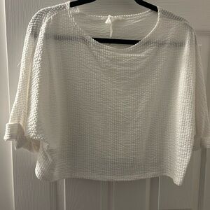 Women's White Textured Top